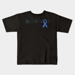 Womens Survivor Support Ribbon Rectal Cancer Awareness Kids T-Shirt